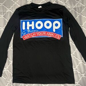 Kid's Black, Blue, and Red Long Sleeve Athletic Shirt for Basketball Youth Small